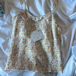 cropped floral tank top size M
